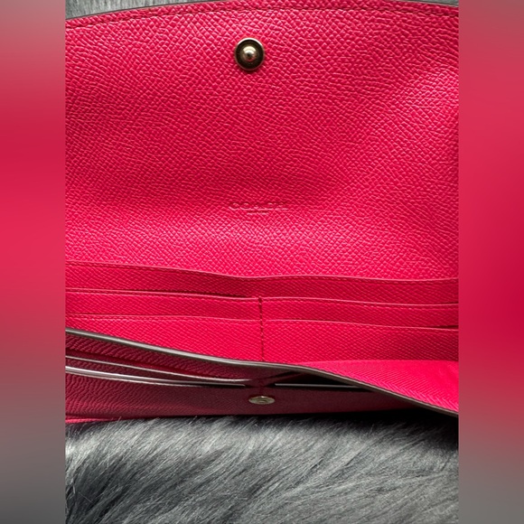 Coach Minetta Bright Pink Crossgrain Leather Shoulder Bag & Matching Wallet Set - Picture 12 of 13